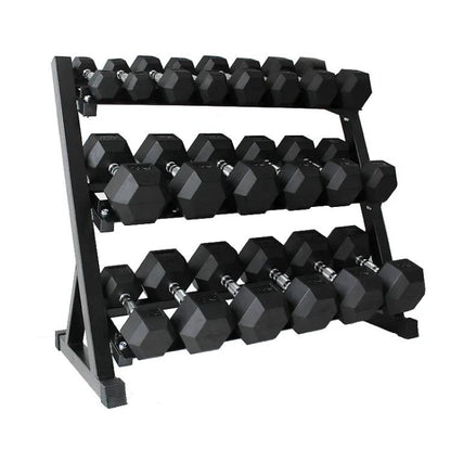 Hb Rastrelliera 3 Livelli Supporto Rack Porta Manubri Pesi Palestra Espositore