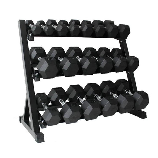Hb Rastrelliera 3 Livelli Supporto Rack Porta Manubri Pesi Palestra Espositore