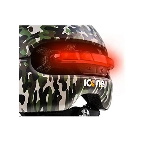The One Casco Unisex Protezione Bici Con Luce Led Posteriore Camouflage Green