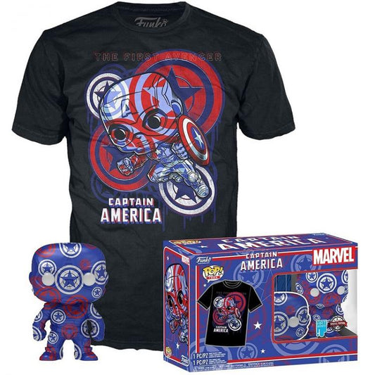 Funko Pop ! Tees Marvel Captain America 36 Art Series Special Edition T-Shirt Xl