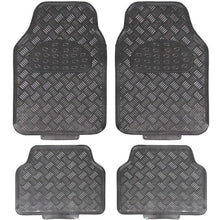 Set 4 Tappetini Tappeti Auto Universali Gomma Effetto Metallo Cromato (Carbonio)