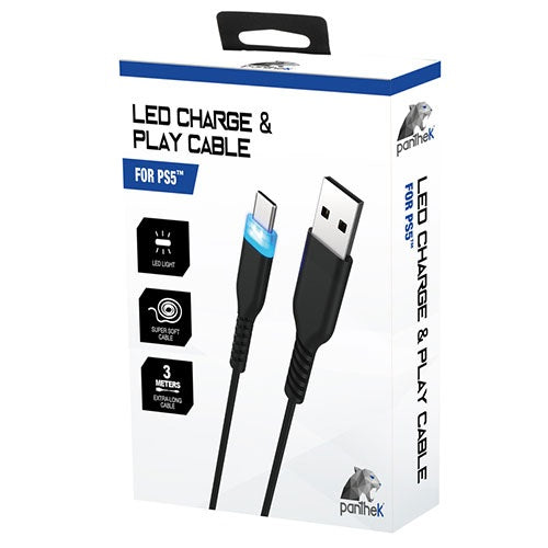 Panthek Cavo Di Ricarica Usb Controller Dualsense Ps5 Soft Led Charge & Play 3M