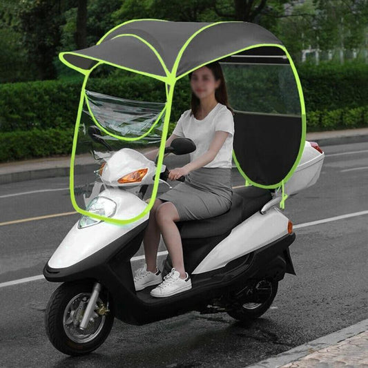 Parapioggia Per Moto Scooter Bici Copertura Pioggia Impermeabile Coprimoto Nero