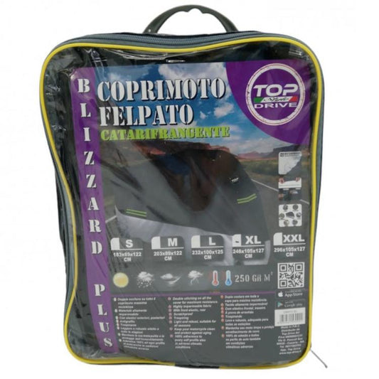 Telo Coprimoto Felpato Copri Moto Antigrandine Gelo Sole Pioggia Rifrangente Xxl