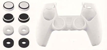 Panthek Full Kit Skin Ps5 + Gommini Black & White Cover Controller Dualsense