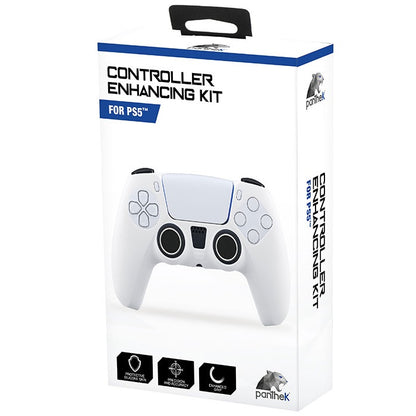 Panthek Full Kit Skin Ps5 + Gommini Black & White Cover Controller Dualsense