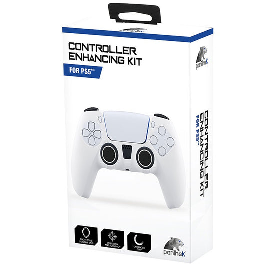 Panthek Full Kit Skin Ps5 + Gommini Black & White Cover Controller Dualsense
