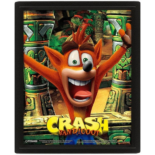 Pyramid - Crash Bandicoot (Mask Power Up) Poster 3D Lenticular Incorniciato Ps4