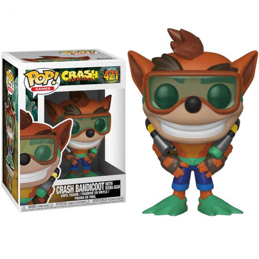 Funko Pop Games Crash Bandicoot 421 Crash Bandicoot Whit Scuba Gear Vinyl Figure