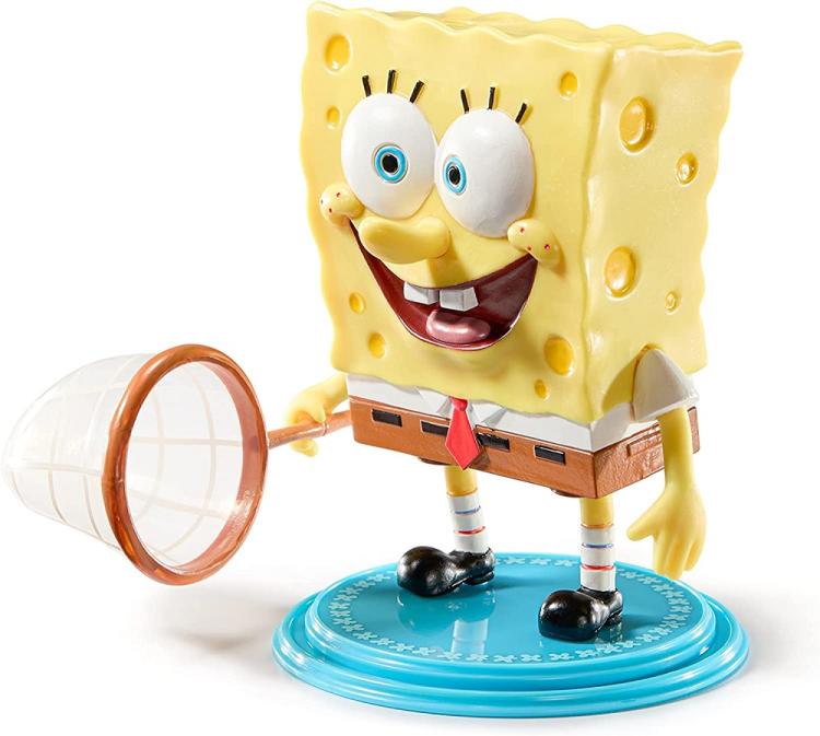 BENDYFIGS - SPONGEBOB SQUAREPANTS (SPONGEBOB) FIGURE WITH DISPLAY STAND GIOCO