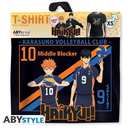 ABYstyle - T-Shirt Haikyu - Maglietta Karasuno Volleyball Club (Hinata & Kageyama) - Maglia (Tg. XL)