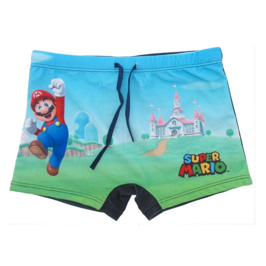 Nintendo Super Mario - Costume da Bagno Boxer Super Mario (Mushroom Kingdom Castle) - Swim Shorts - Costume (Tg. 8 Anni - 128 cm)