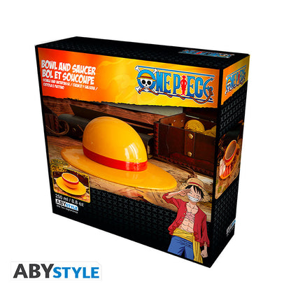 ABYstyle - Ciotola Ramen ONE PIECE - Strawhat (Cappello di paglia) - Ramen Bowl 270 ml - (Set Ciotola E Piatto) Cucina Giapponese - Cardboard box
