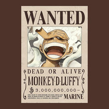 ABYstyle - T-Shirt One Piece - Maglietta One Piece (Wanted Luffy) Chocolate - Maglia (Tg. L)