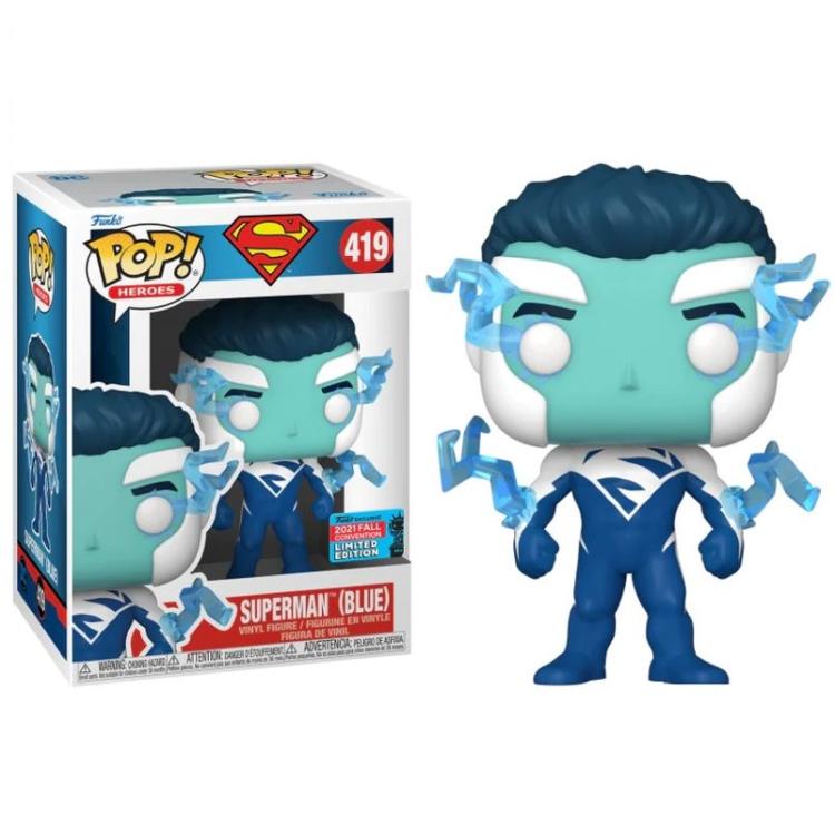 Funko Pop ! Dc Heroes (419) Superman (Blue) 2021 Fall Convention Limited Edition