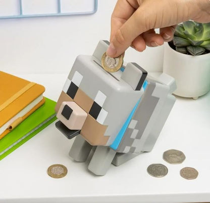 PALADONE Minecraft: Wolf Shaped Money Box - Salvadanaio a forma di lupo