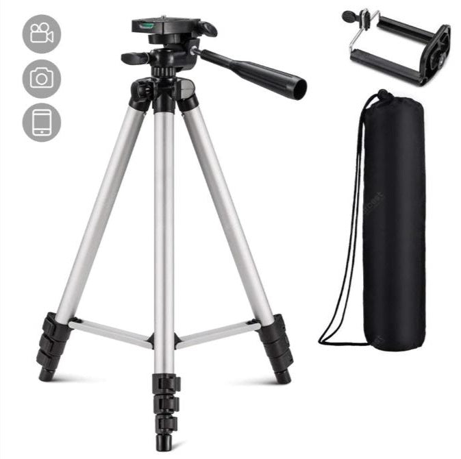 CAVALLETTO TREPPIEDI SMARTPHONE TRIPODE FOTOCAMERA VIDEOCAMERA ALLUMINIO + BORSA