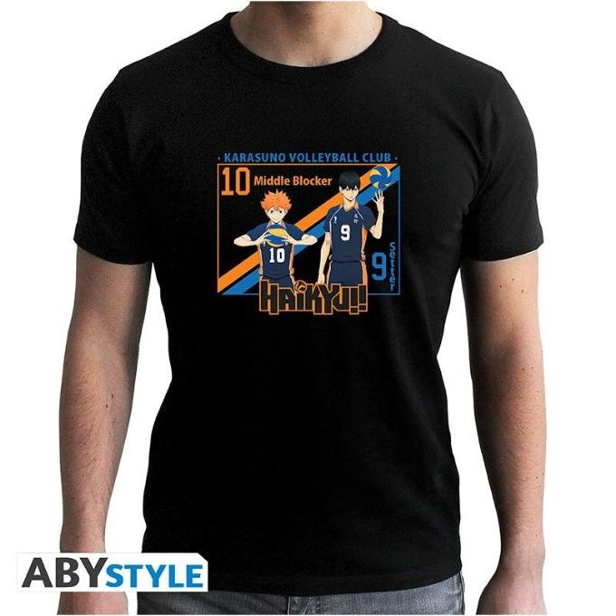 ABYstyle - T-Shirt Haikyu - Maglietta Karasuno Volleyball Club (Hinata & Kageyama) - Maglia (Tg. XL)