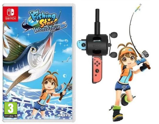 Reel Fishing Rod Bundle With Fishing Star World Tour Nintendo Switch Canna Pesca