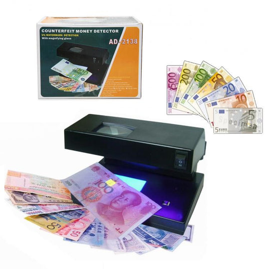 Rilevatore Di Banconote False Lampada Uv Controlla Verifica Soldi Money Detector