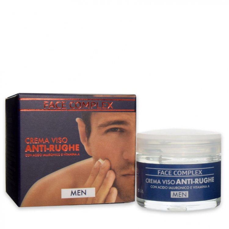 CREMA VISO ANTI RUGHE PER UOMO FACE COMPLEX CON ACIDO IALURONICO E VITAMINA E