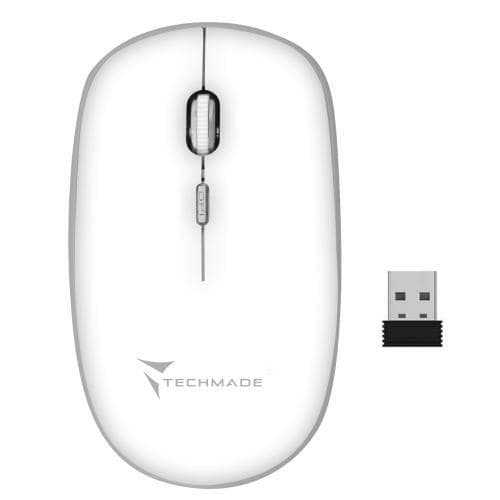 Techmade Mouse Ottico Wireless 1600 Dpi Nero/Bianco Ambidestro Computer Pc Mac