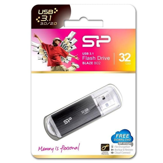 Silicon Power Flash Drive 32 Gb Blaze B02 Pendrive Sp Chiavetta Usb 3.1 Memoria