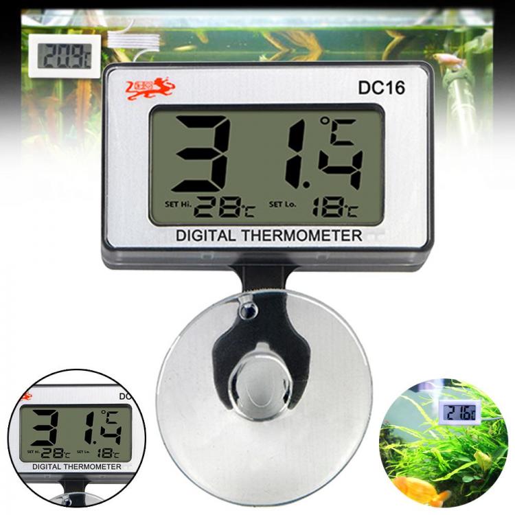 Termometro Ventosa Digitale Lcd Sonda Per Acquario Frigo Misura Temperatura Dc16