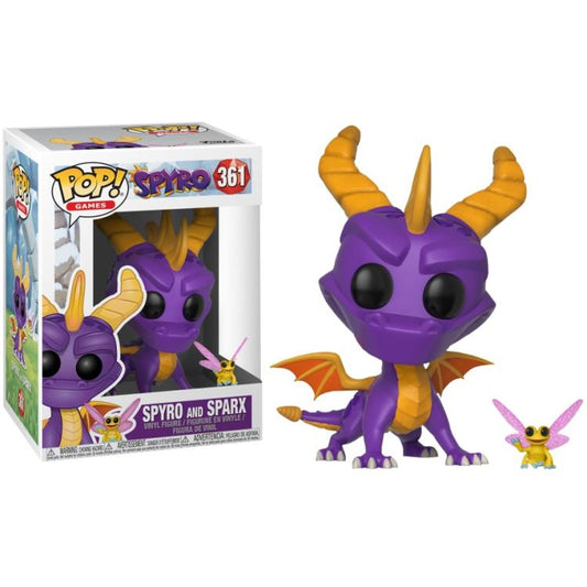 Funko Pop ! Games Spyro The Dragon - (361) Spyro E Sparx Figure Vinyl 9Cm Game