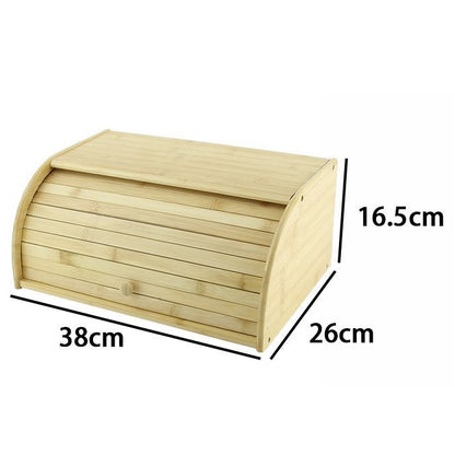 CASSETTA PORTAPANE LEGNO BAMBU CUCINA CONTENITORE PORTA PANE APERTURA SERRANDINA