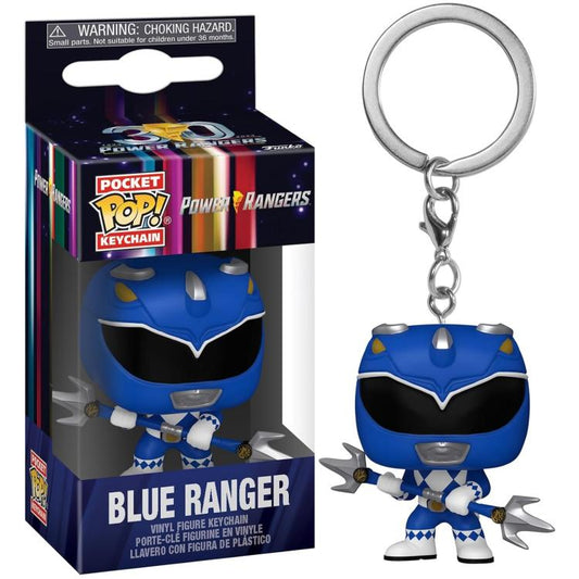 Funko Pop ! Keychain Tv Power Rangers 30Th - (Blue Ranger) Portachiavi Vinyl 4Cm