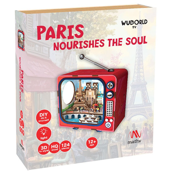Mathv Puzzle 3D Vintage TV Paris Nourishes The Soul (MNH0004)