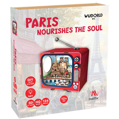 Mathv Puzzle 3D Vintage TV Paris Nourishes The Soul (MNH0004)