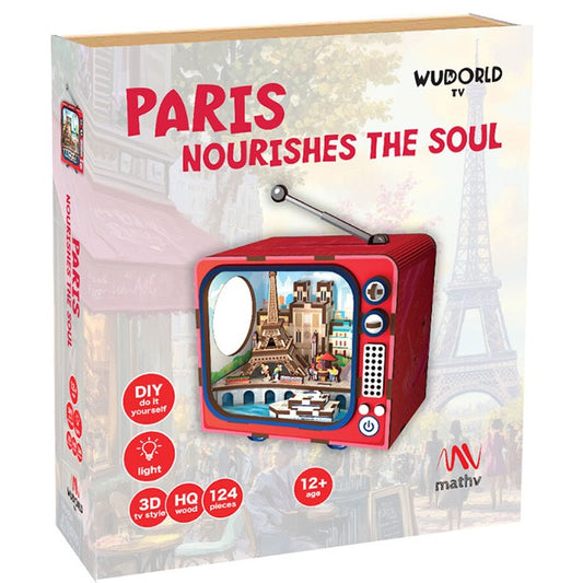 Mathv Puzzle 3D Vintage TV Paris Nourishes The Soul (MNH0004)