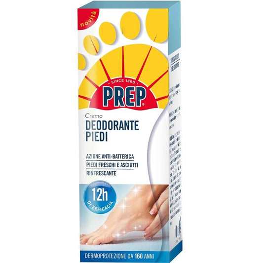 Prep Crema Deodorante Piedi Antiodore A Base Di Talco Effetto Rinfrescante 75Ml