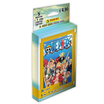 One Piece Sticker Panini Pack Ecoblister 5 Bustine + 5 Card + 1 Card Limited