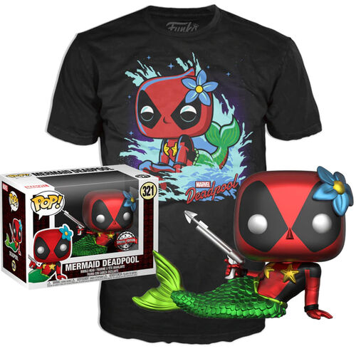 Funko Pop ! Mermaid Deadpool (321) Special Edition Con T-Shirt M Vinyl Figure