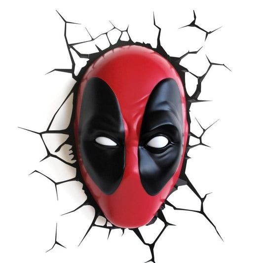 Marvel Lampada A Muro Decorativa - Deadpool 3D Deco Light Applique Led + Sticker