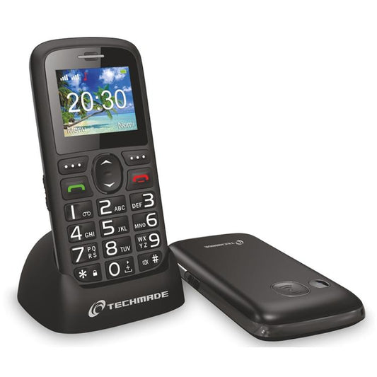 Techmade Big Button Senior Telefono Per Anziani Tasti Grandi Dualsim Colore Nero