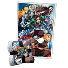 Coperta Sherpa Demon Slayer (Personaggi Tanjiro Pilastri) Plaid Pile 100x150cm