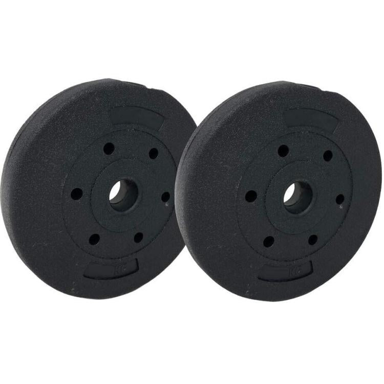 COPPIA DISCHI PESI BILANCIERE MANUBRI DISCO Ø 30mm IN ABS PALESTRA 2x 7.5KG=15KG