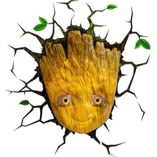 Marvel Lampada Muro Decorazione Baby Groot 3D Deco Light Applique Led + Sticker