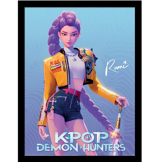 KPop Demon Hunters Rumi Framed Cornice Quadro Collector Print 30x40cm