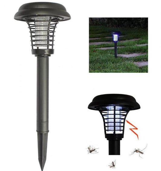 2 Lampada Led Solare Esterno Trappola Per Zanzare Zanzariera Elettrica Picchetto