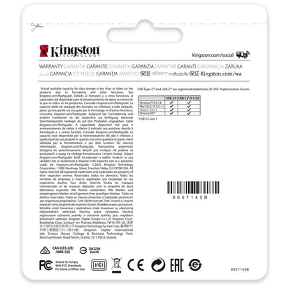 Kingston Pendrive 256GB DataTraveler USB-C 3.2 DT70/256GB Chiavetta Memoria Drive Flash Type C Nero