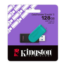 Kingston Pendrive 128GB DTXS/128GB DataTravel Exodia S USB-A 3.2 Chiavetta Type-A Memoria Drive Flash PC 200MB/s Nero/Turchese