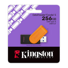 Kingston Pendrive 256GB DTXS/256GB DataTravel Exodia S USB-A 3.2 Chiavetta Type-A Memoria Drive Flash PC 200MB/s Nero/Arancio