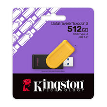 Kingston Pendrive 512GB DTXS/512GB DataTravel Exodia S USB-A 3.2 Chiavetta Type-A Memoria Drive Flash PC 200MB/s Nero/Giallo