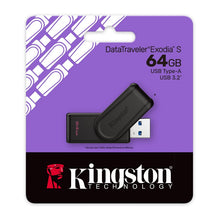 Kingston Pendrive 64GB DTXS/64GB DataTravel Exodia S USB-A 3.2 Chiavetta Type-A Memoria Drive Flash PC 200MB/s Nero/Nero