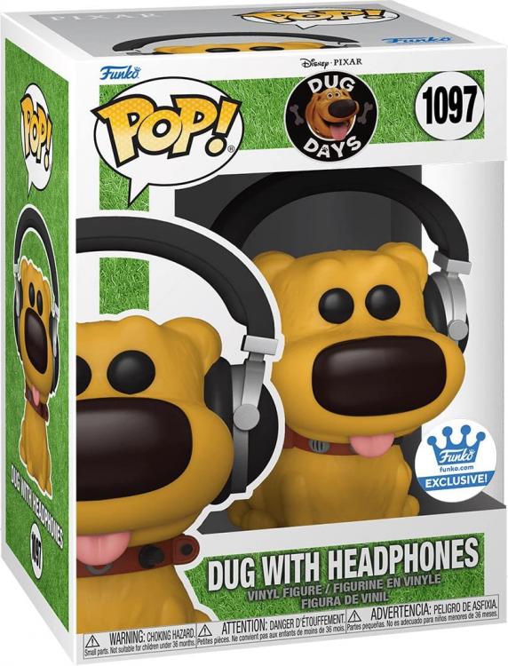 Funko Pop ! Dug Days - Dug With Headphones (1097) Cane Vinyl Figure Exclusive